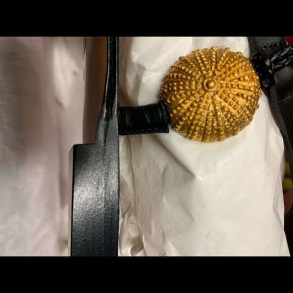 Valentino Black Leather Sea Element Sandals 40/10 - Picture 10 of 14